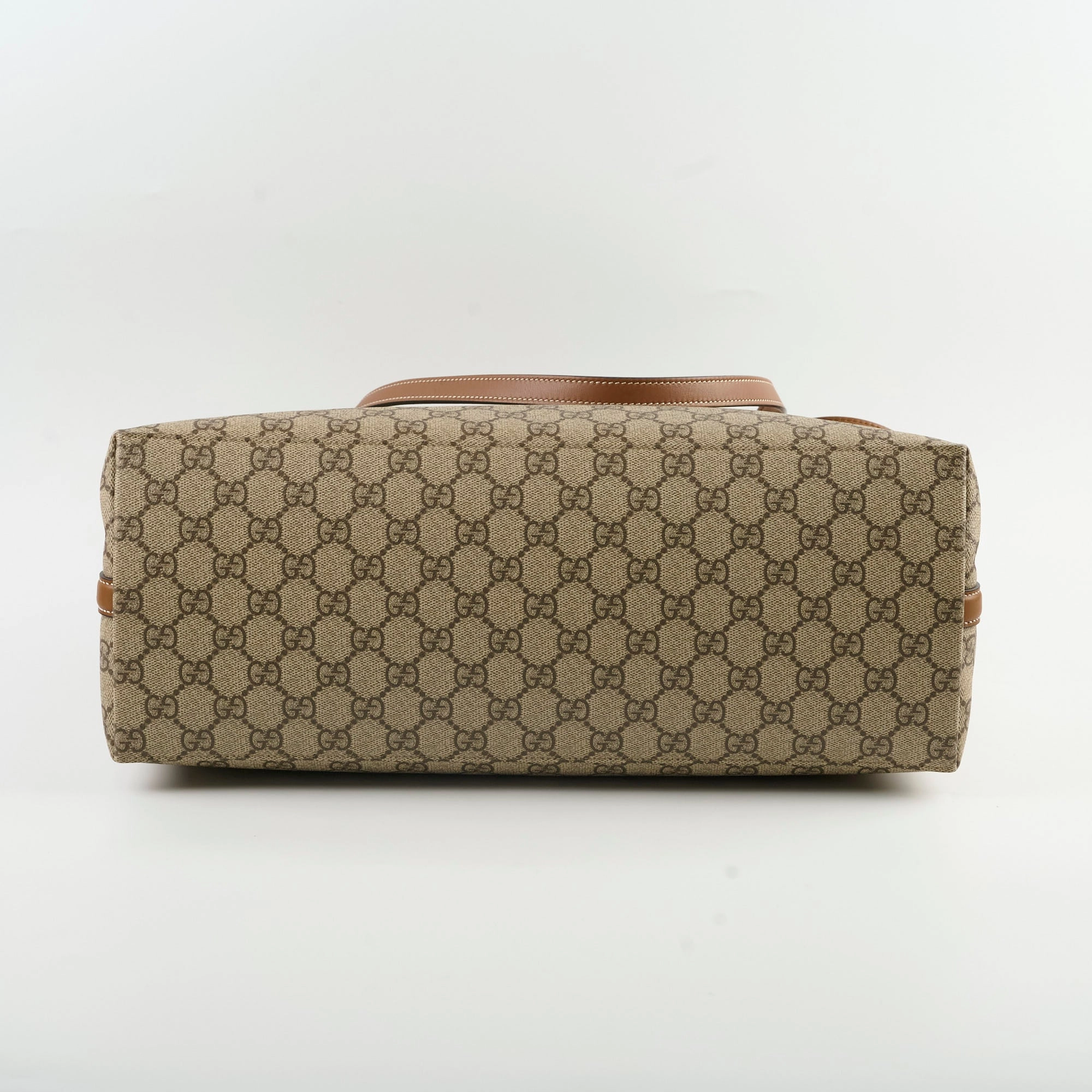 Gucci GG Emblem Canvas Medium Tote Beige