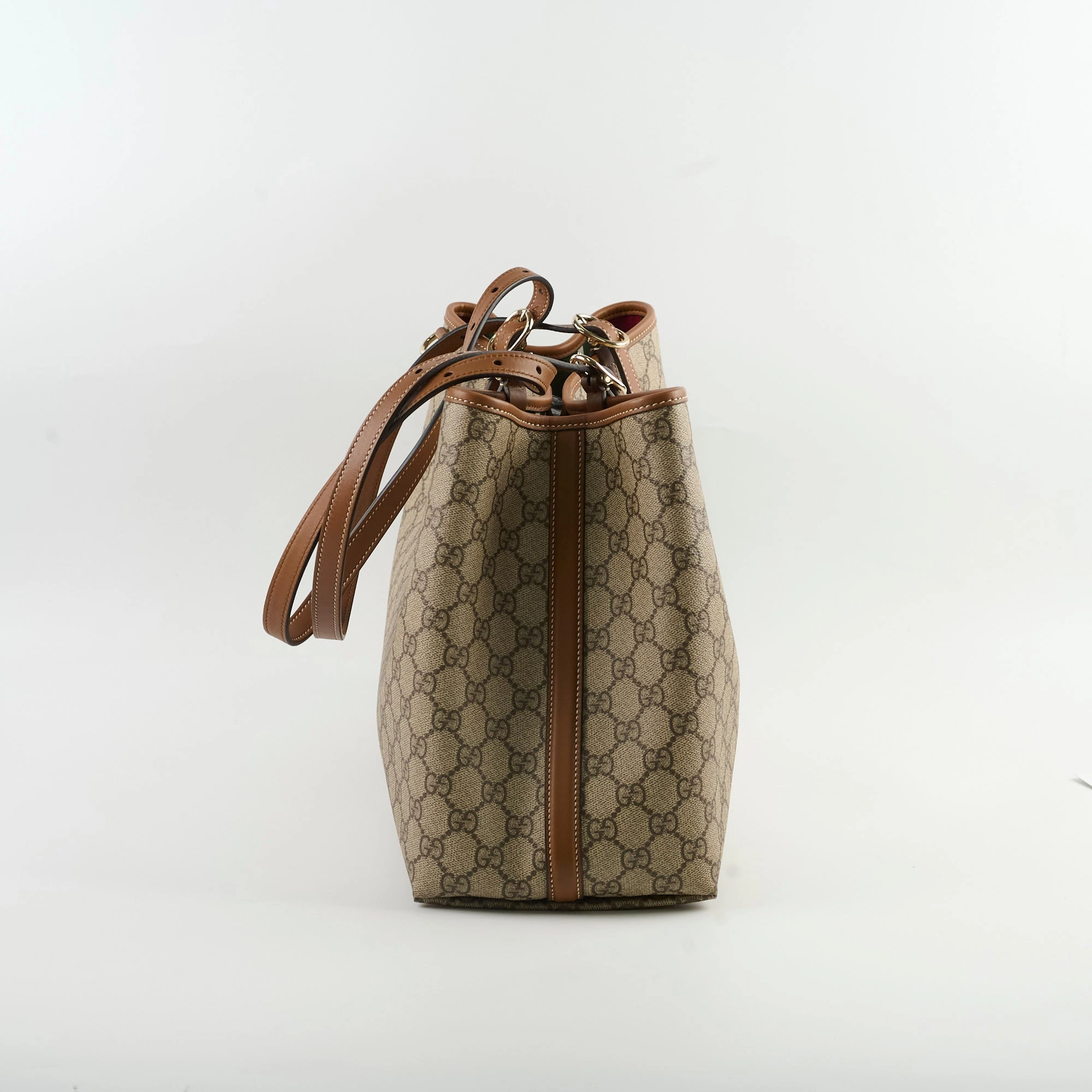 Gucci GG Emblem Canvas Medium Tote Beige