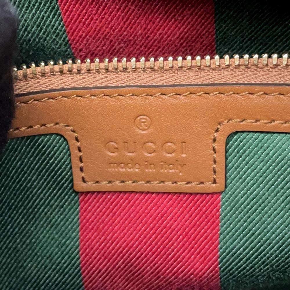 GUCCI GG Emblem Medium One Shoulder Bag Beige/Brown815216 PVC Leather