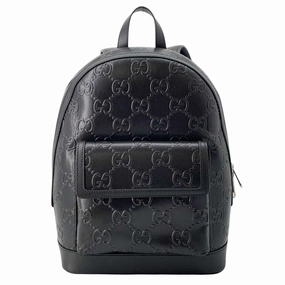 Gucci Gg Emboss  Leather Backpack Bag ()