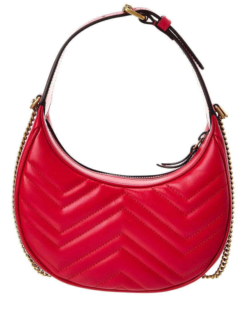 Gucci GG Marmont Half Moon Shaped Mini Leather Crossbody