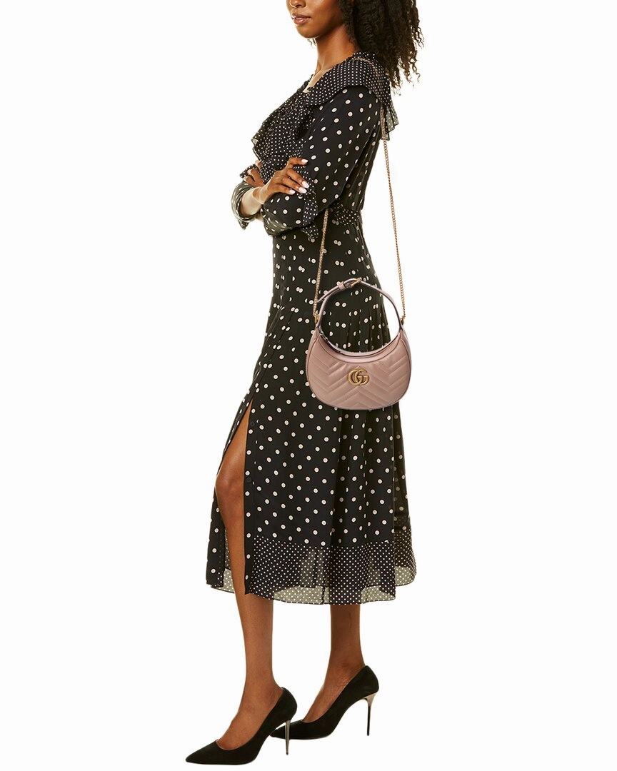 Gucci GG Marmont Half Moon Shaped Mini Leather Crossbody