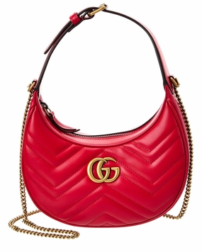Gucci GG Marmont Half Moon Shaped Mini Leather Crossbody