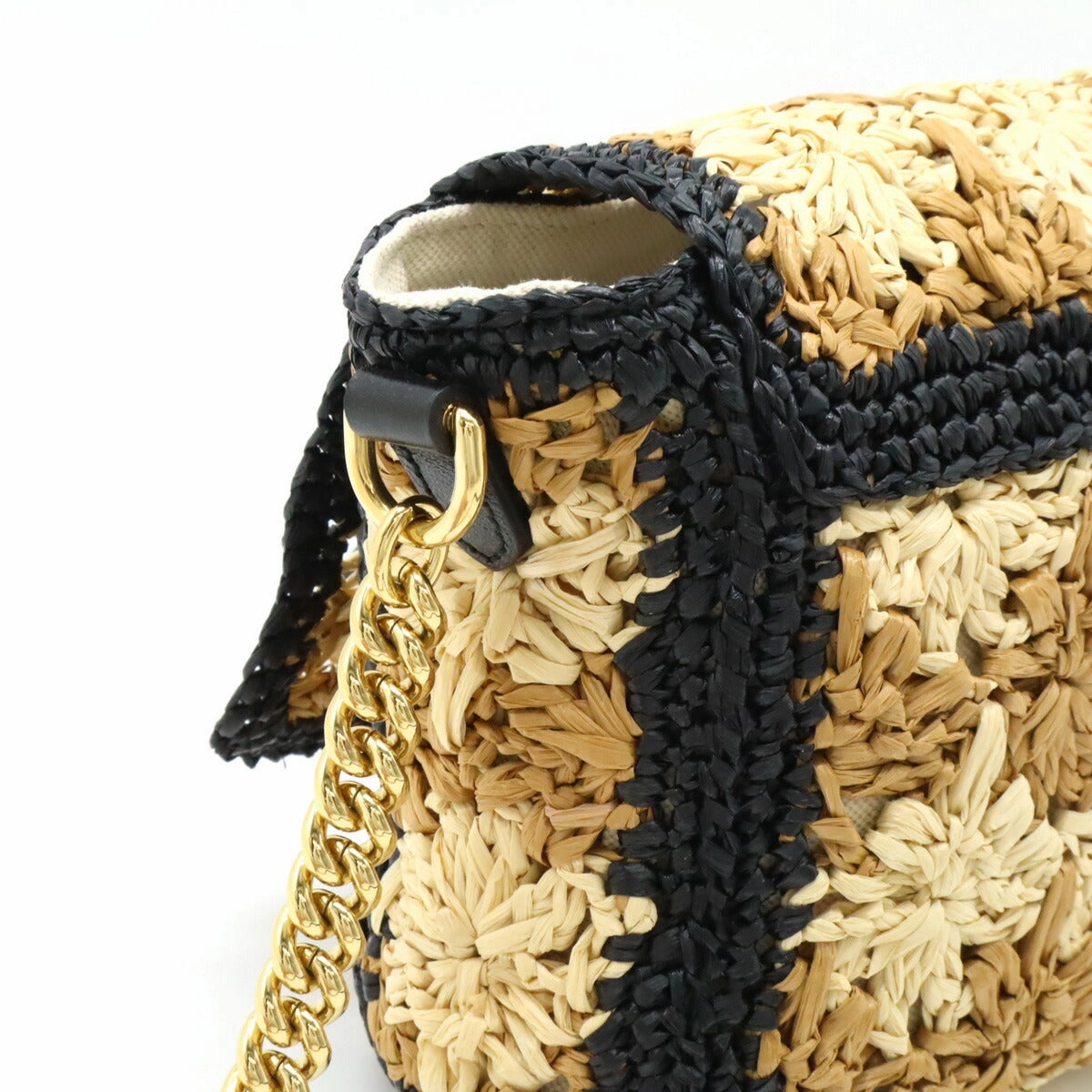 Gucci GG Marmont Raffia Leather Shoulder Bag