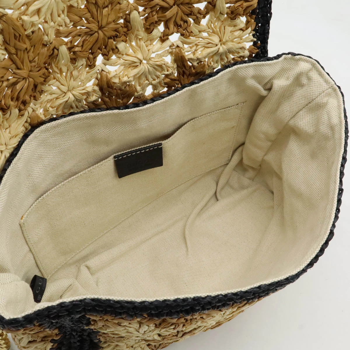 Gucci GG Marmont Raffia Leather Shoulder Bag