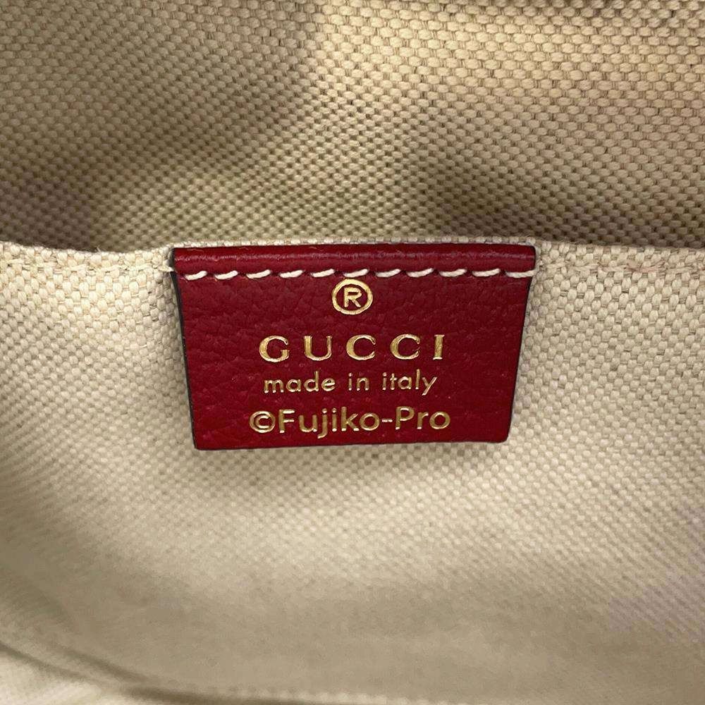 GUCCI GG Mini Supreme Shoulder Bag Doraemon Red655596 Canvas Leather