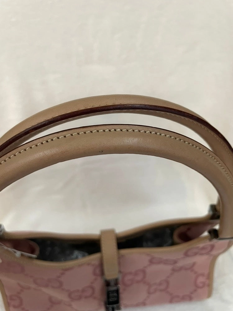 Gucci GG Monogram Pink Canvas Shoulder Bag
