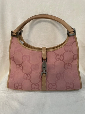 Gucci GG Monogram Pink Canvas Shoulder Bag