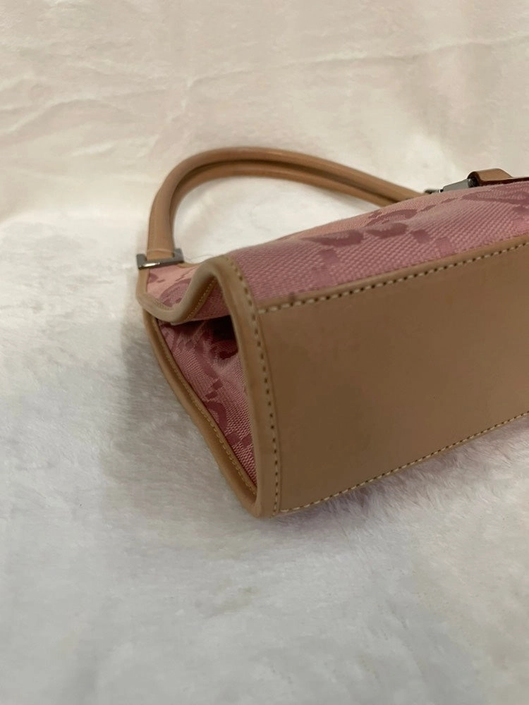 Gucci GG Monogram Pink Canvas Shoulder Bag