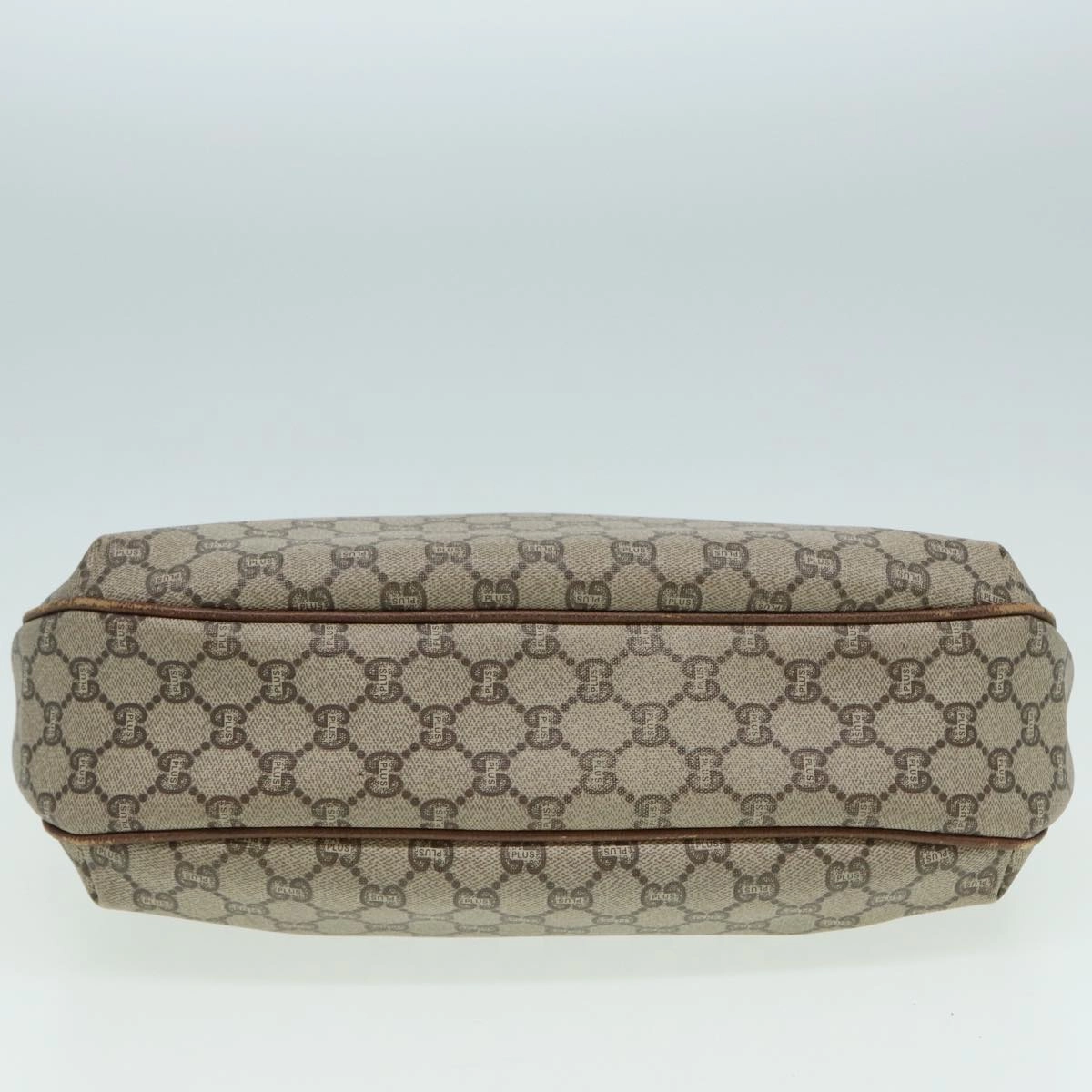 GUCCI GG PLUS Canvas Shoulder Bag PVC Leather Beige  th5152