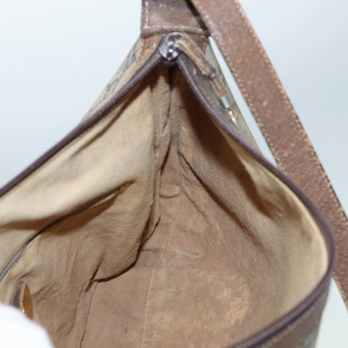 GUCCI GG PLUS Canvas Shoulder Bag PVC Leather Beige  th5152