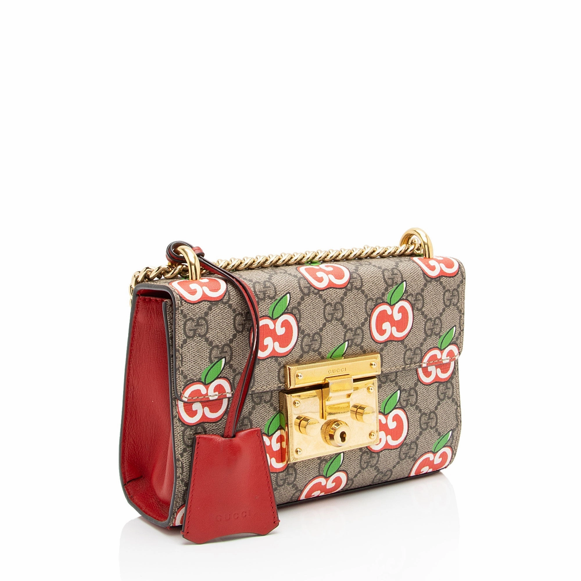 Gucci GG Supreme Apple Padlock Small Shoulder Bag (SHF-ye70dk)