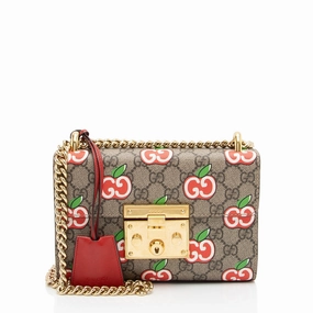 Gucci GG Supreme Apple Padlock Small Shoulder Bag (SHF-ye70dk)