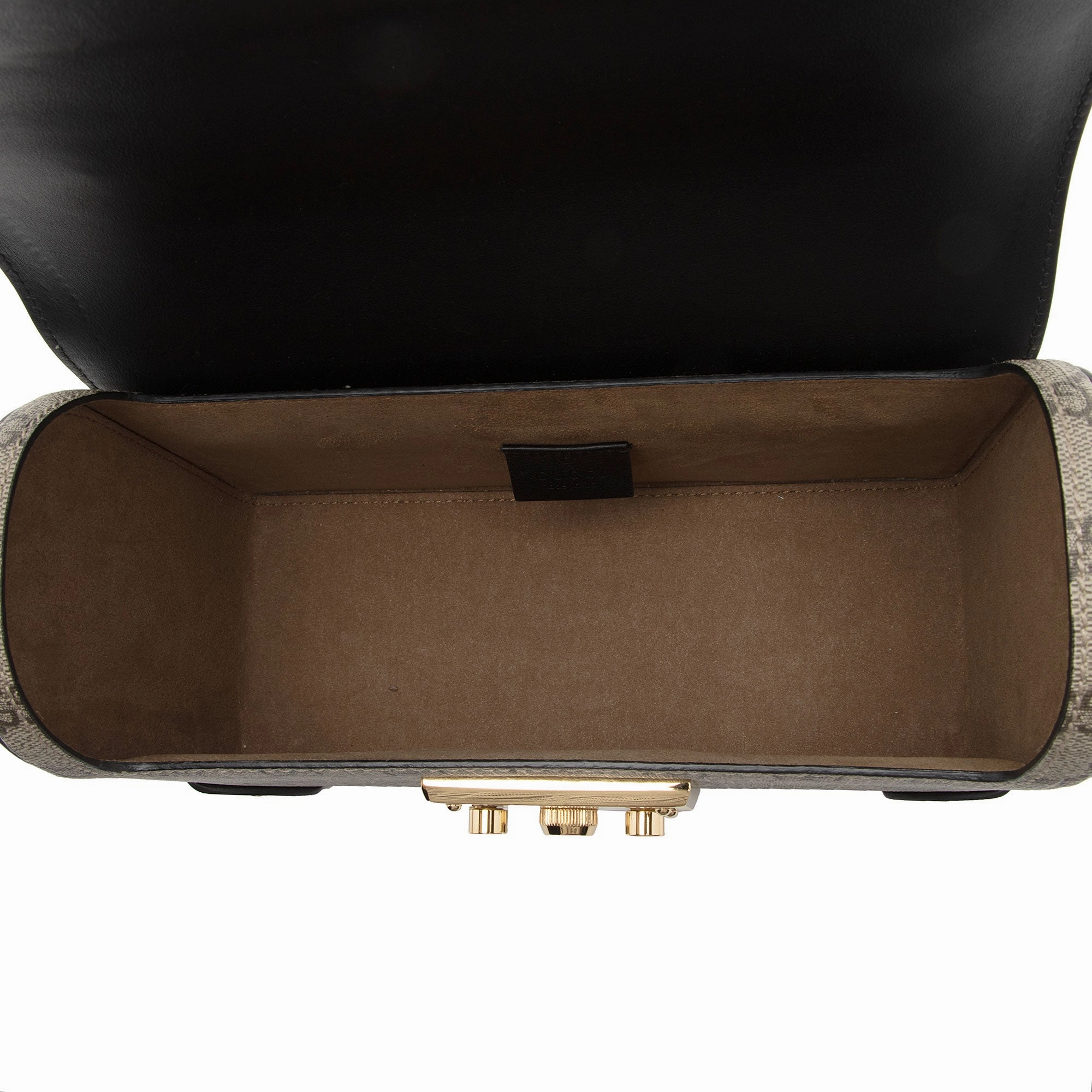 Gucci GG Supreme Bamboo Padlock Top Handle Shoulder Bag (SHF-hs3Epm)