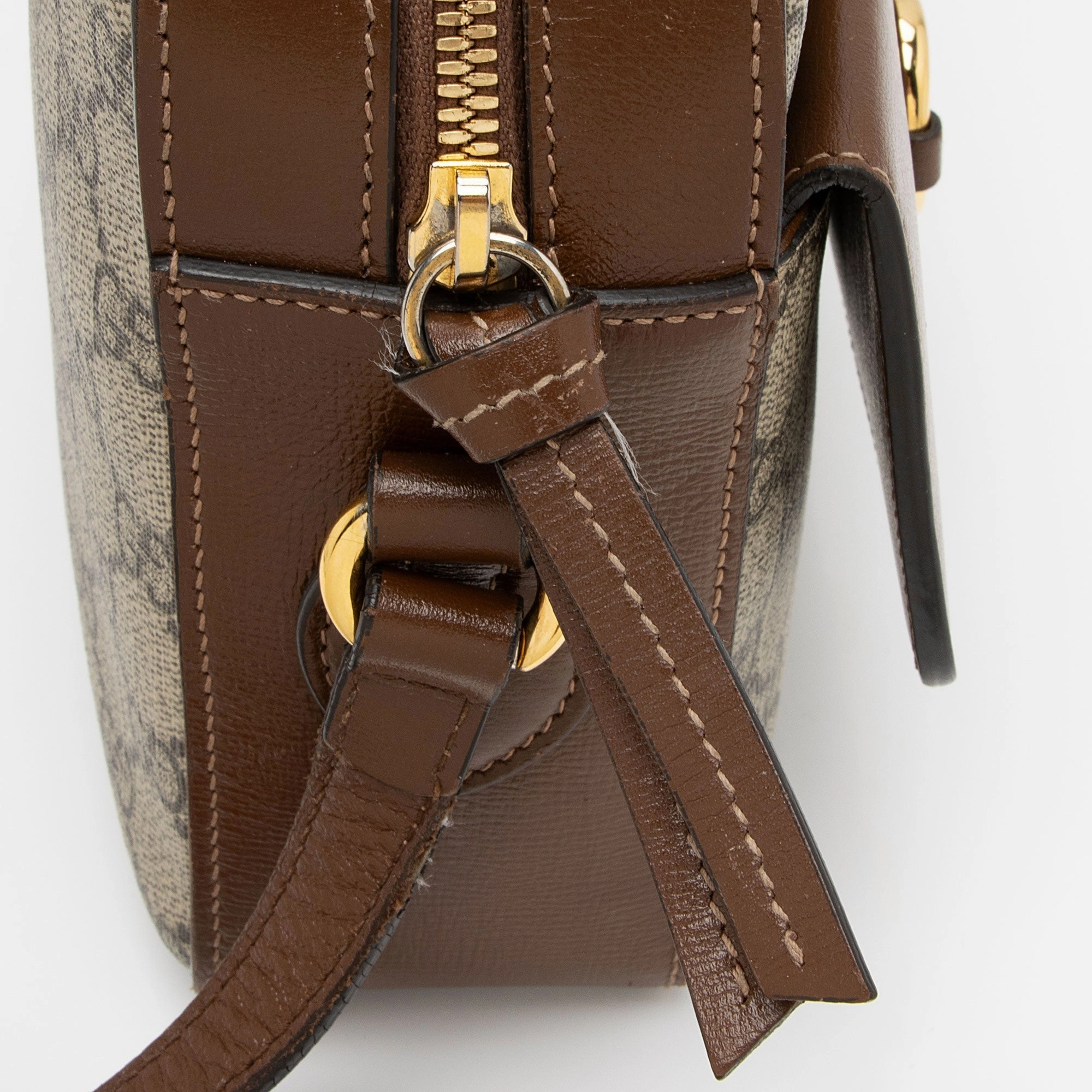 Gucci GG Supreme Calfskin Horsebit 1955 Small Shoulder Bag (SHF-BWc4W6)