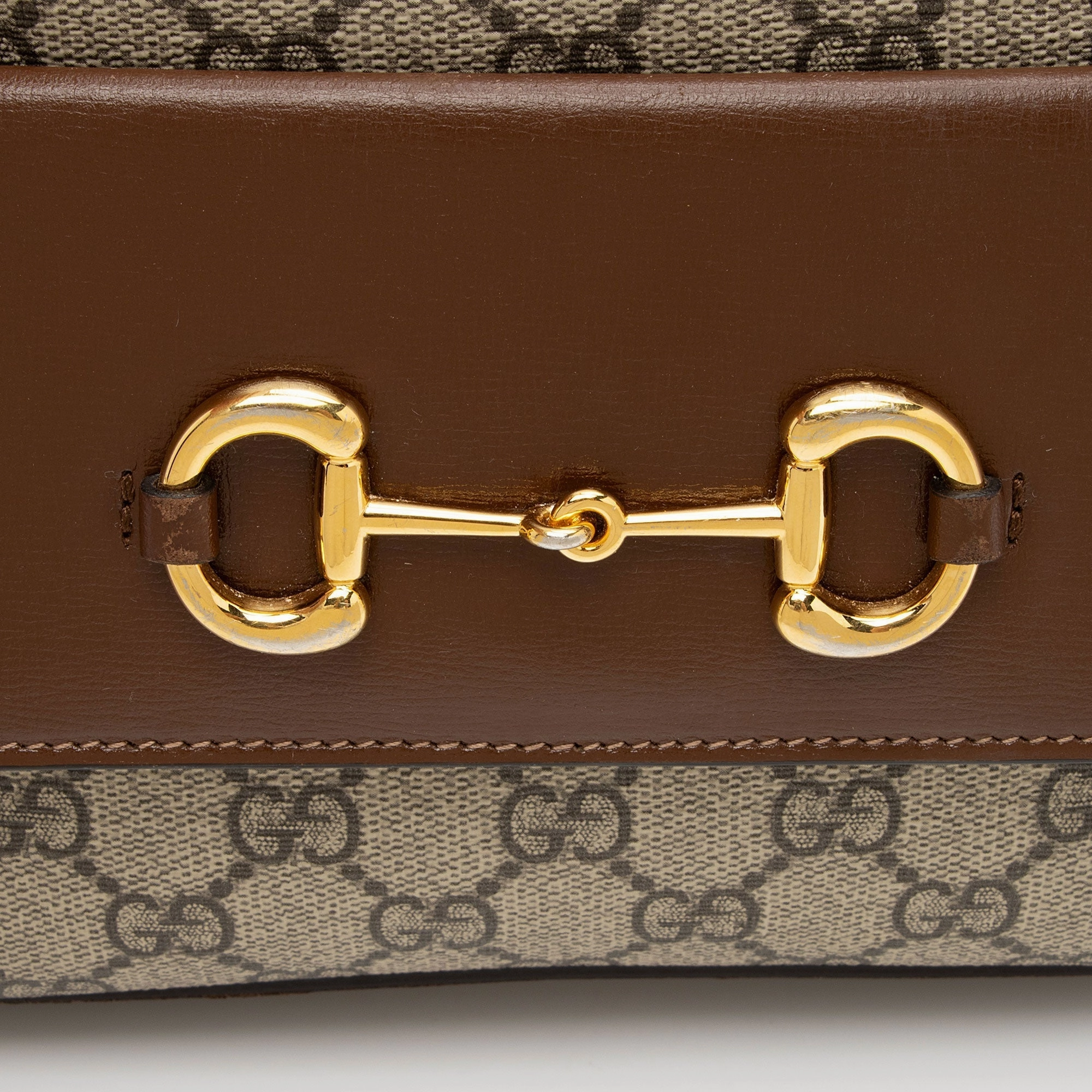 Gucci GG Supreme Calfskin Horsebit 1955 Small Shoulder Bag (SHF-BWc4W6)