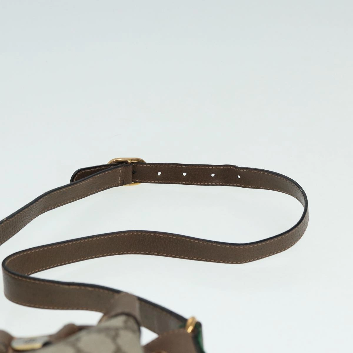 GUCCI GG Supreme Drawstring Bag Web Sherry Line Shoulder Bag PVC   86555