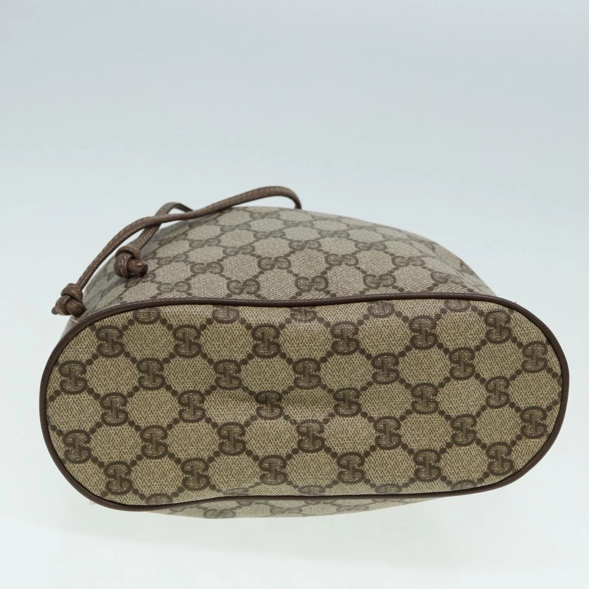 GUCCI GG Supreme Drawstring Bag Web Sherry Line Shoulder Bag PVC   86555