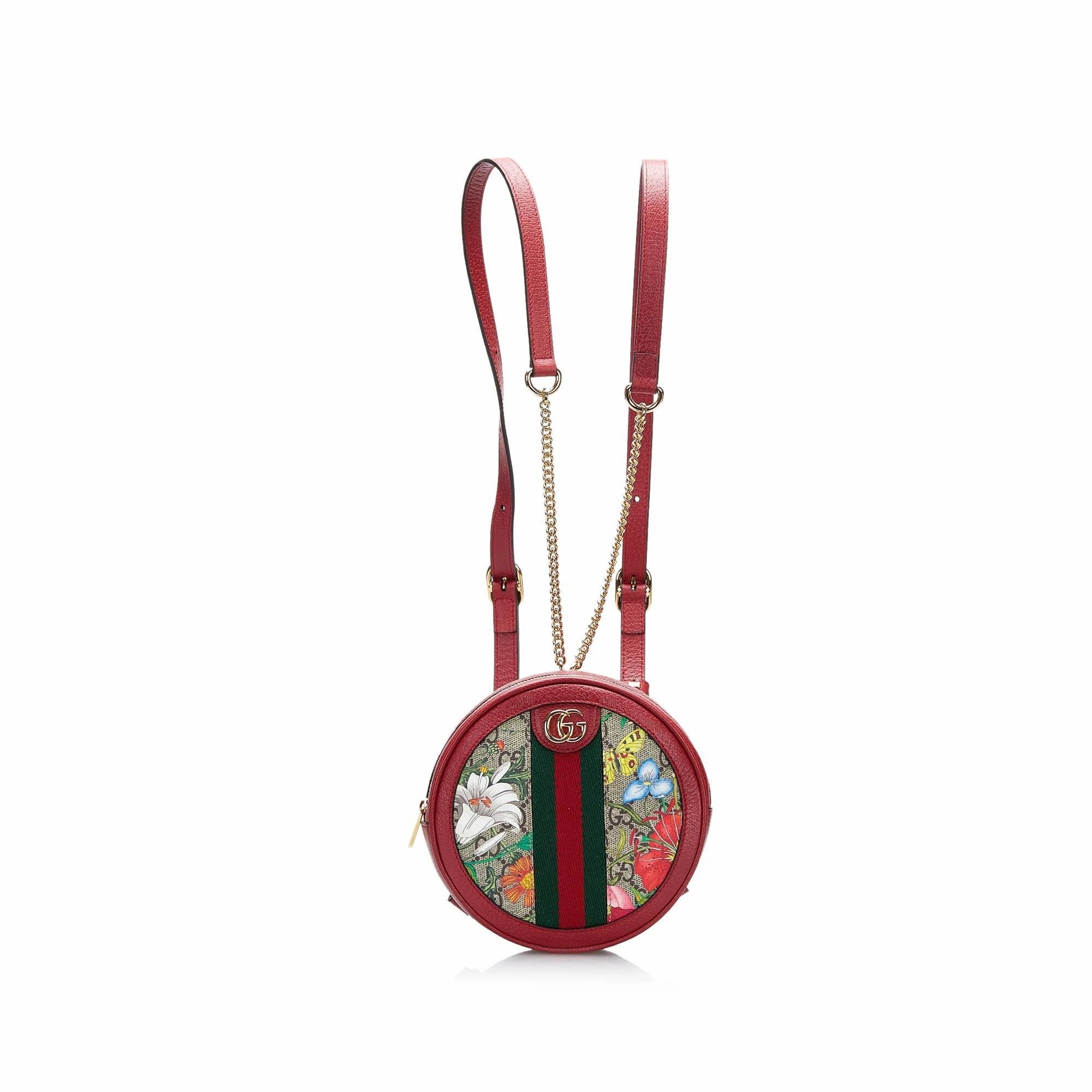 Gucci GG Supreme Flora Ophidia Round Backpack (SHG-SA7zlW)