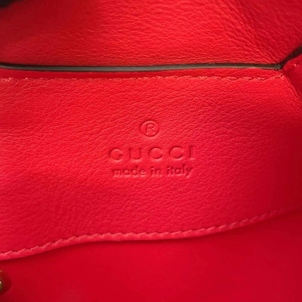 GUCCI GG Supreme Heart LOVE ChainShoulder Red/Beige678131 PVC Coated Canvas Size Small