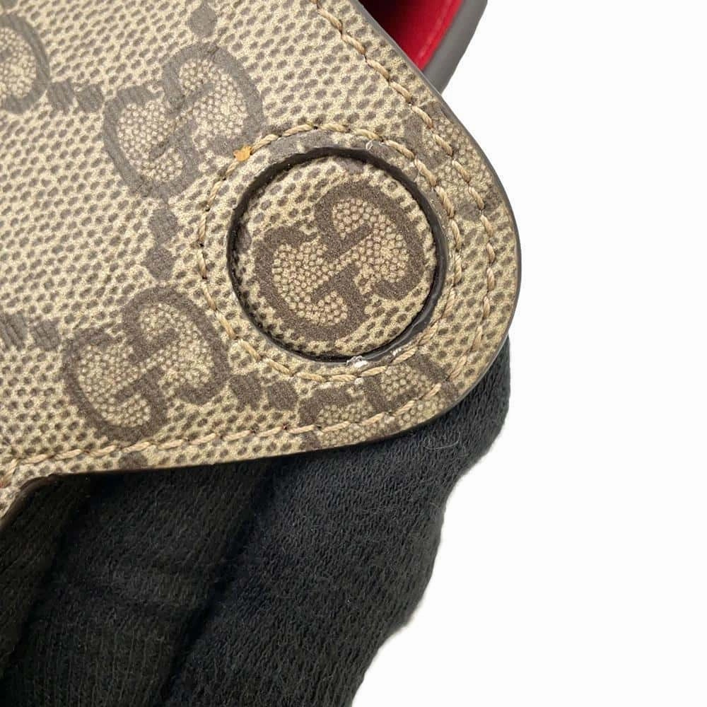 GUCCI GG Supreme Heart LOVE ChainShoulder Red/Beige678131 PVC Coated Canvas Size Small
