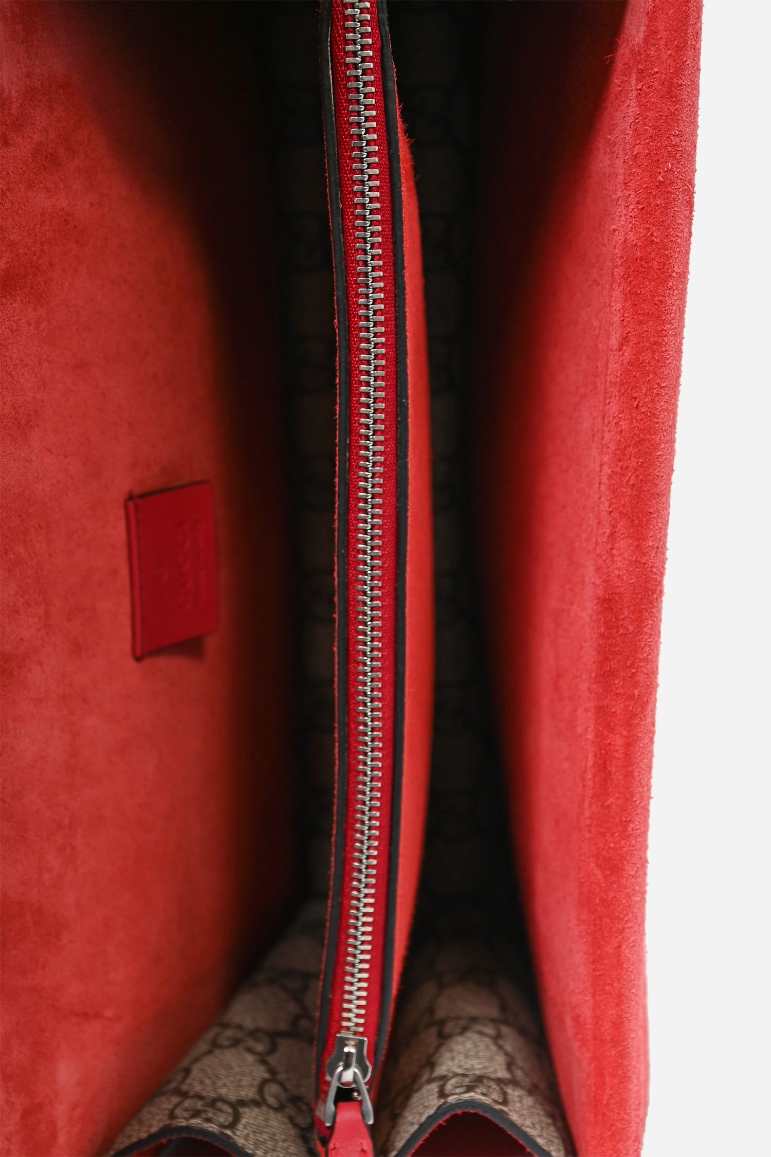 Gucci GG Supreme/Red Suede Small Dionysus Shoulder Bag