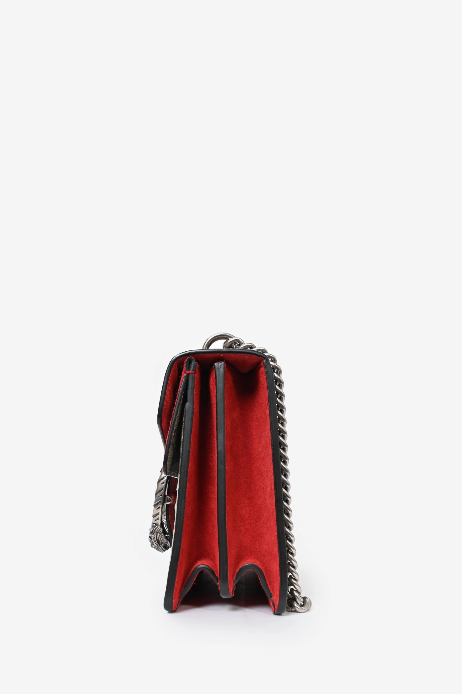 Gucci GG Supreme/Red Suede Small Dionysus Shoulder Bag