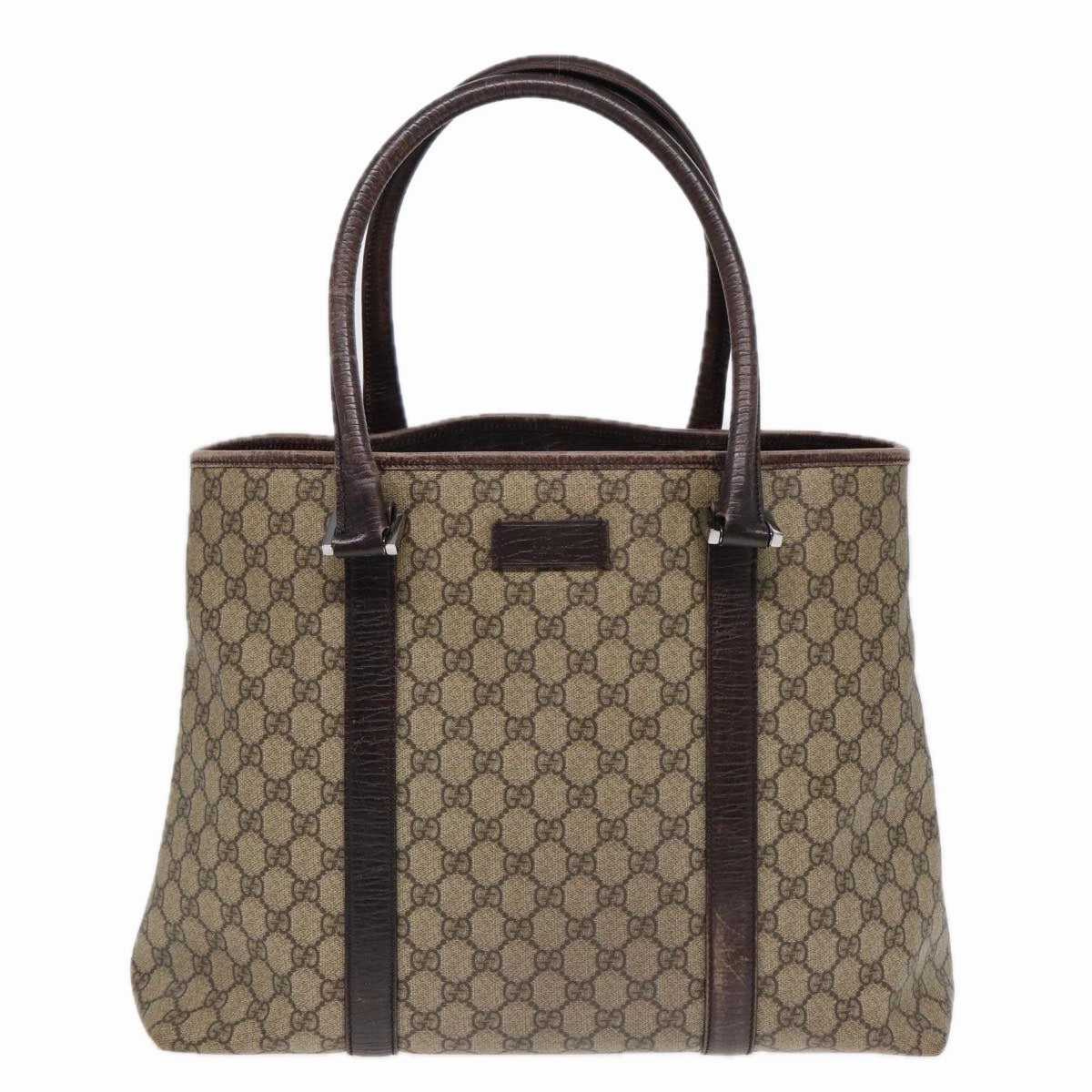 GUCCI GG Supreme Shoulder Bag Beige Silver 114288  85858
