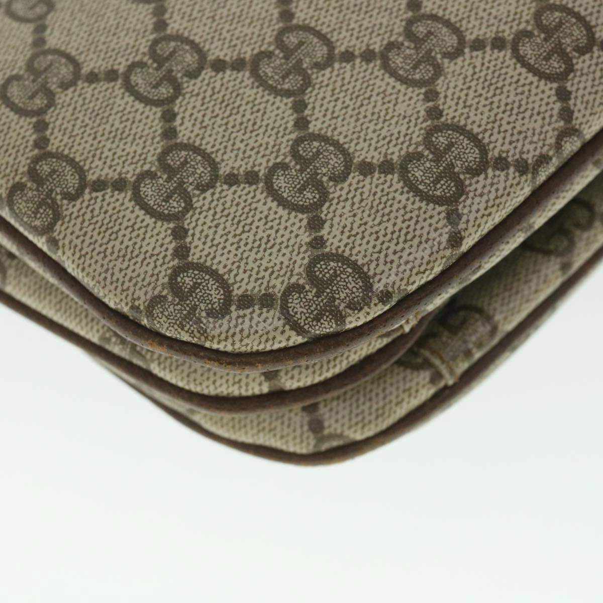GUCCI GG Supreme Shoulder Bag PVC Leather Beige  56773