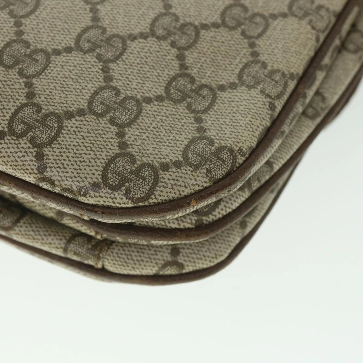 GUCCI GG Supreme Shoulder Bag PVC Leather Beige  56773