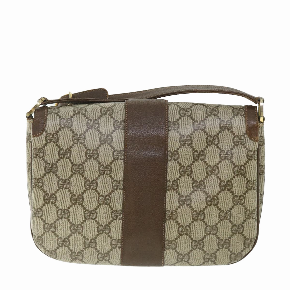 GUCCI GG Supreme Shoulder Bag PVC Leather Beige  56773