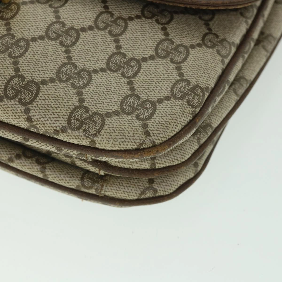 GUCCI GG Supreme Shoulder Bag PVC Leather Beige  56773