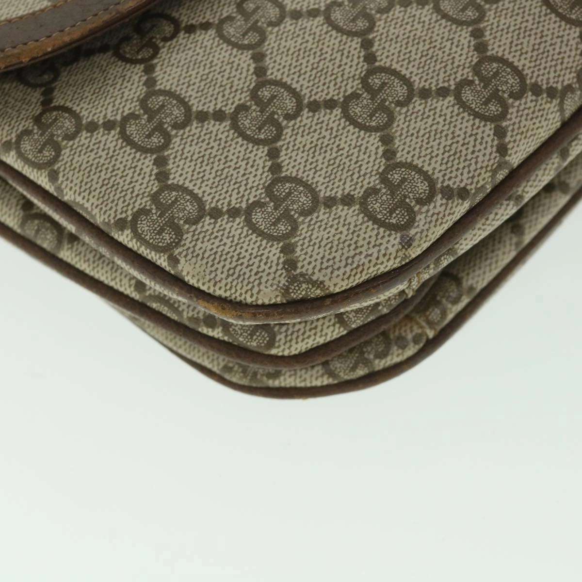 GUCCI GG Supreme Shoulder Bag PVC Leather Beige  56773