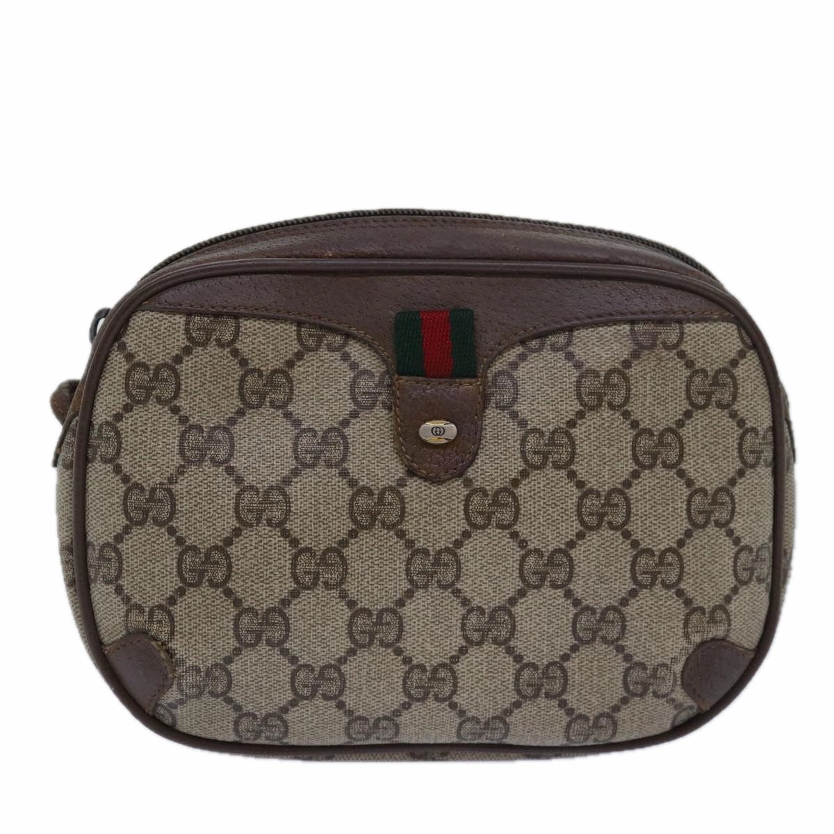 GUCCI GG Supreme Shoulder Bag PVC Leather Beige 89 02 066  bs15441