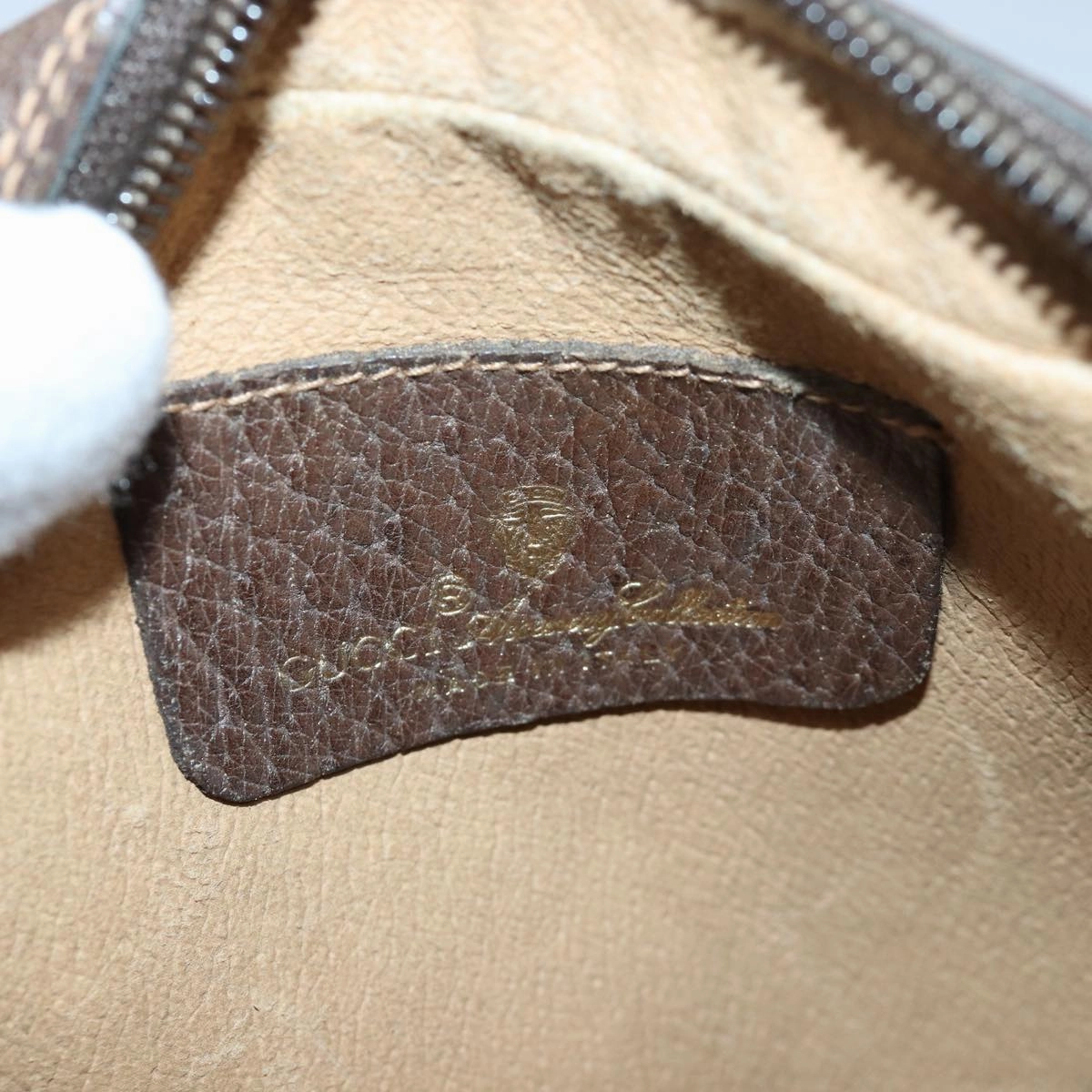 GUCCI GG Supreme Shoulder Bag PVC Leather Beige Red gold 89 02 066  84564
