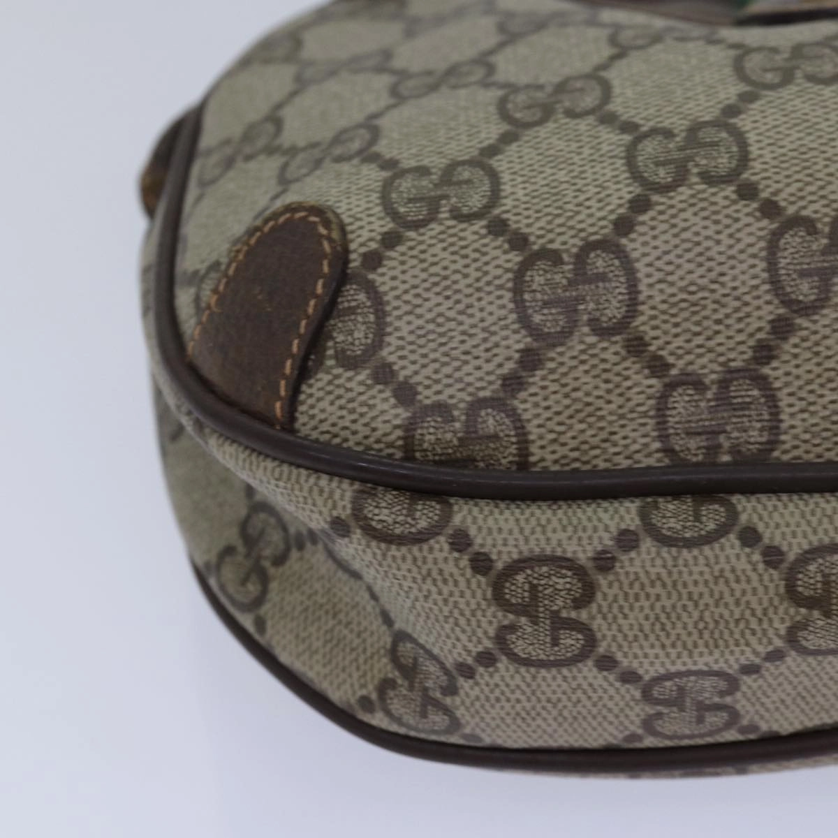 GUCCI GG Supreme Shoulder Bag PVC Leather Beige Red gold 89 02 066  84564