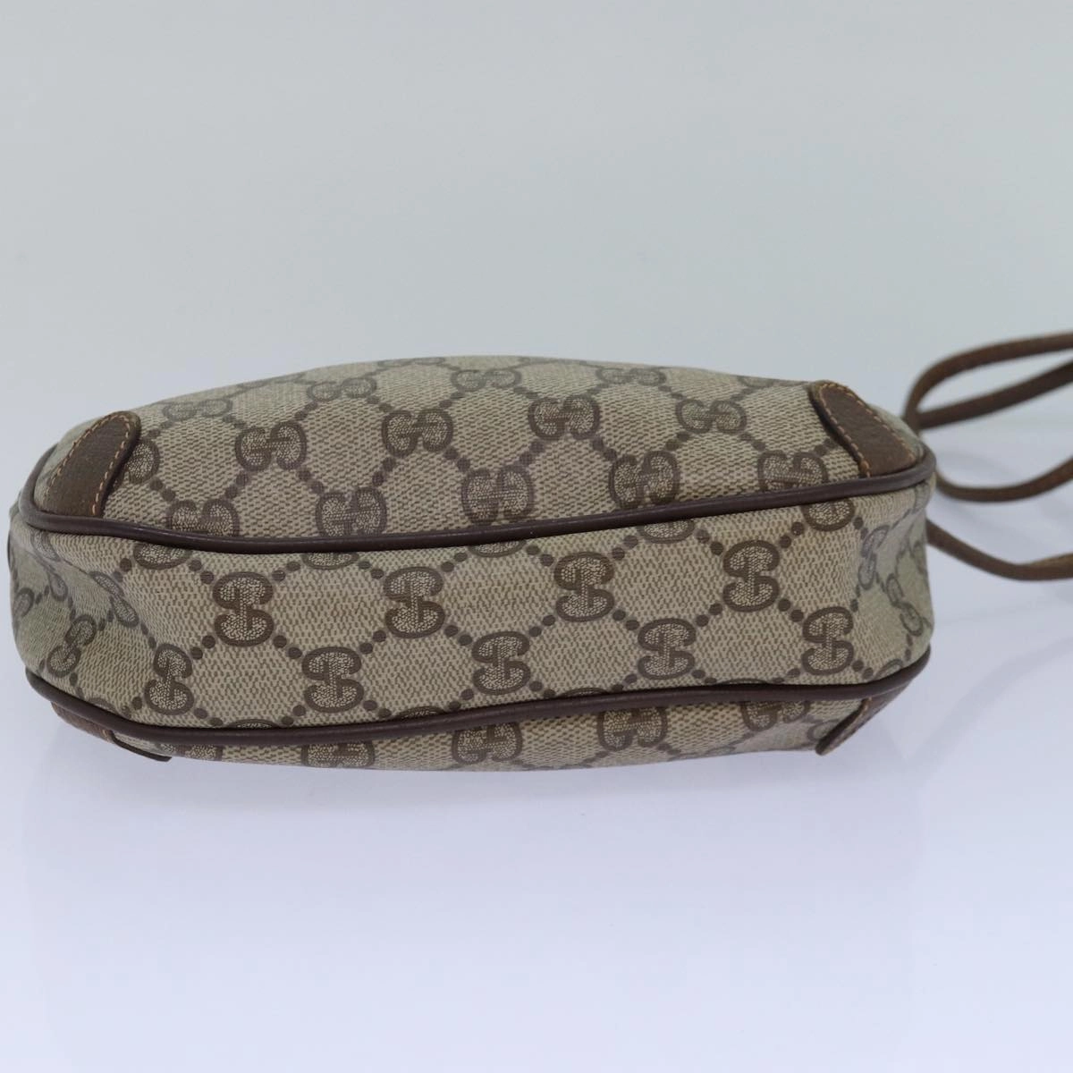 GUCCI GG Supreme Shoulder Bag PVC Leather Beige Red gold 89 02 066  84564