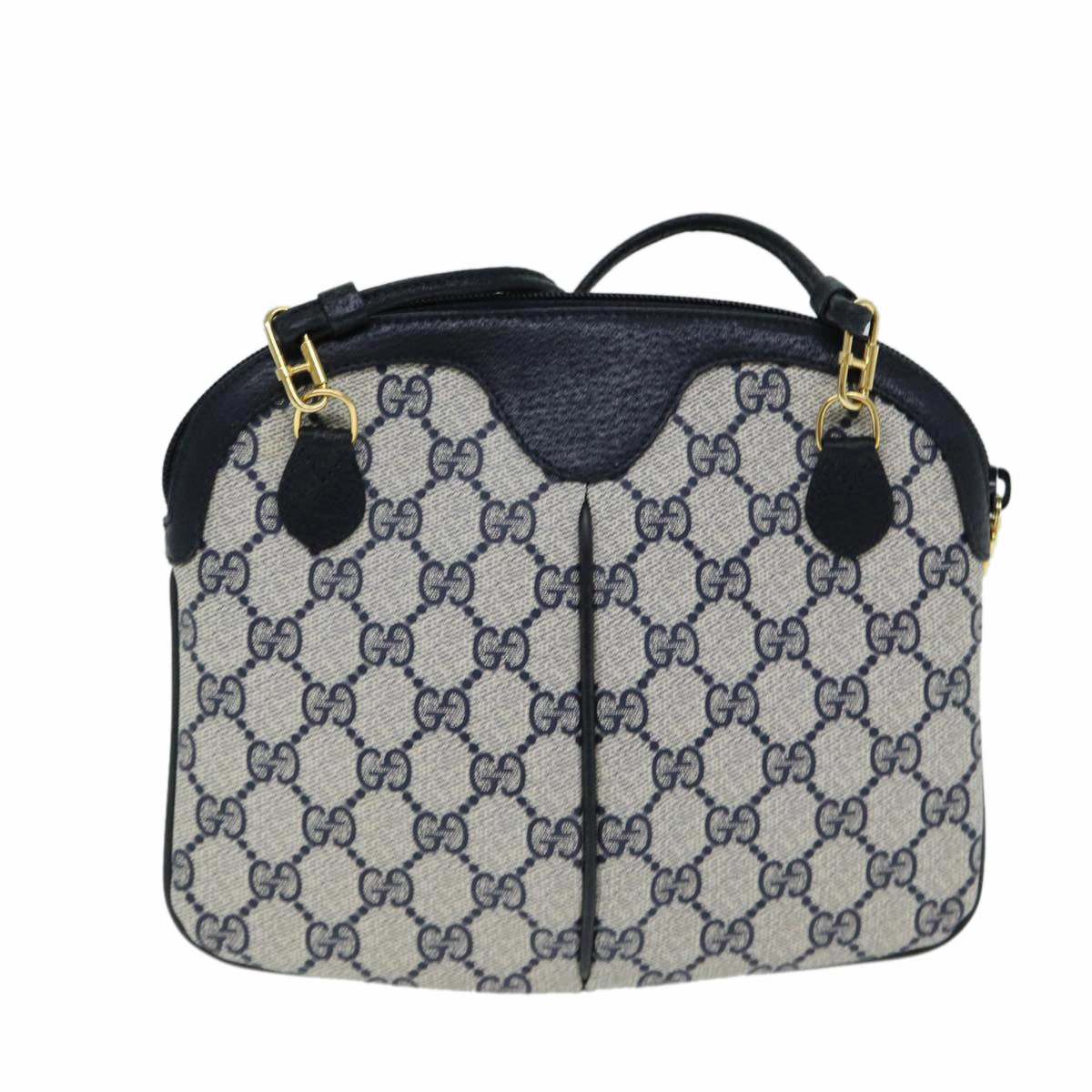 GUCCI GG Supreme Shoulder Bag PVC Leather Navy 904 02 047  80808