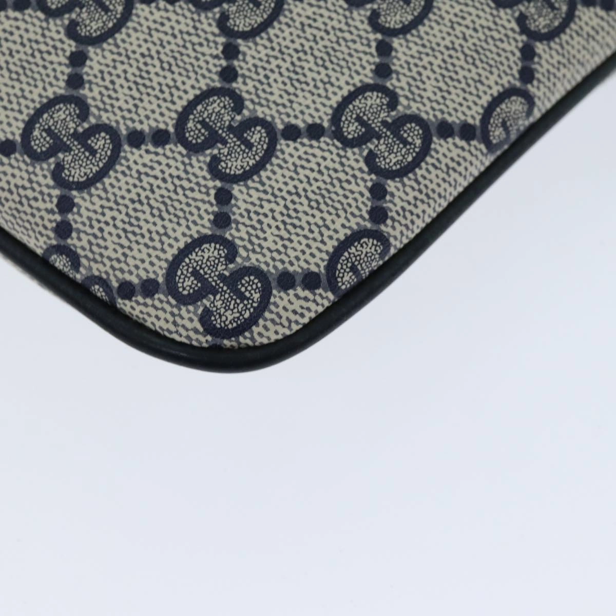 GUCCI GG Supreme Shoulder Bag PVC Leather Navy 904 02 047  80808
