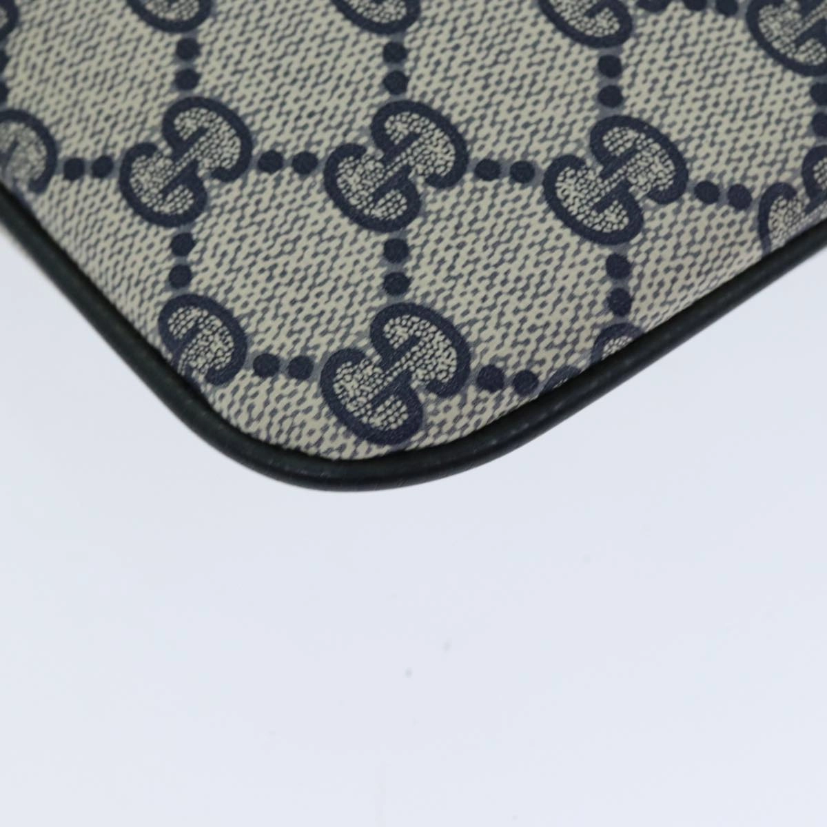 GUCCI GG Supreme Shoulder Bag PVC Leather Navy 904 02 047  80808