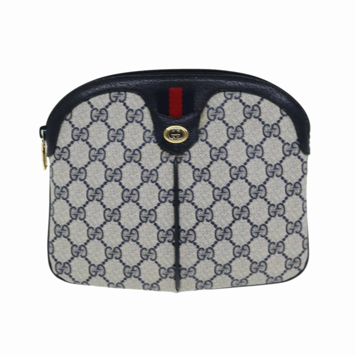 GUCCI GG Supreme Shoulder Bag PVC Leather Navy 904 02 047  80808