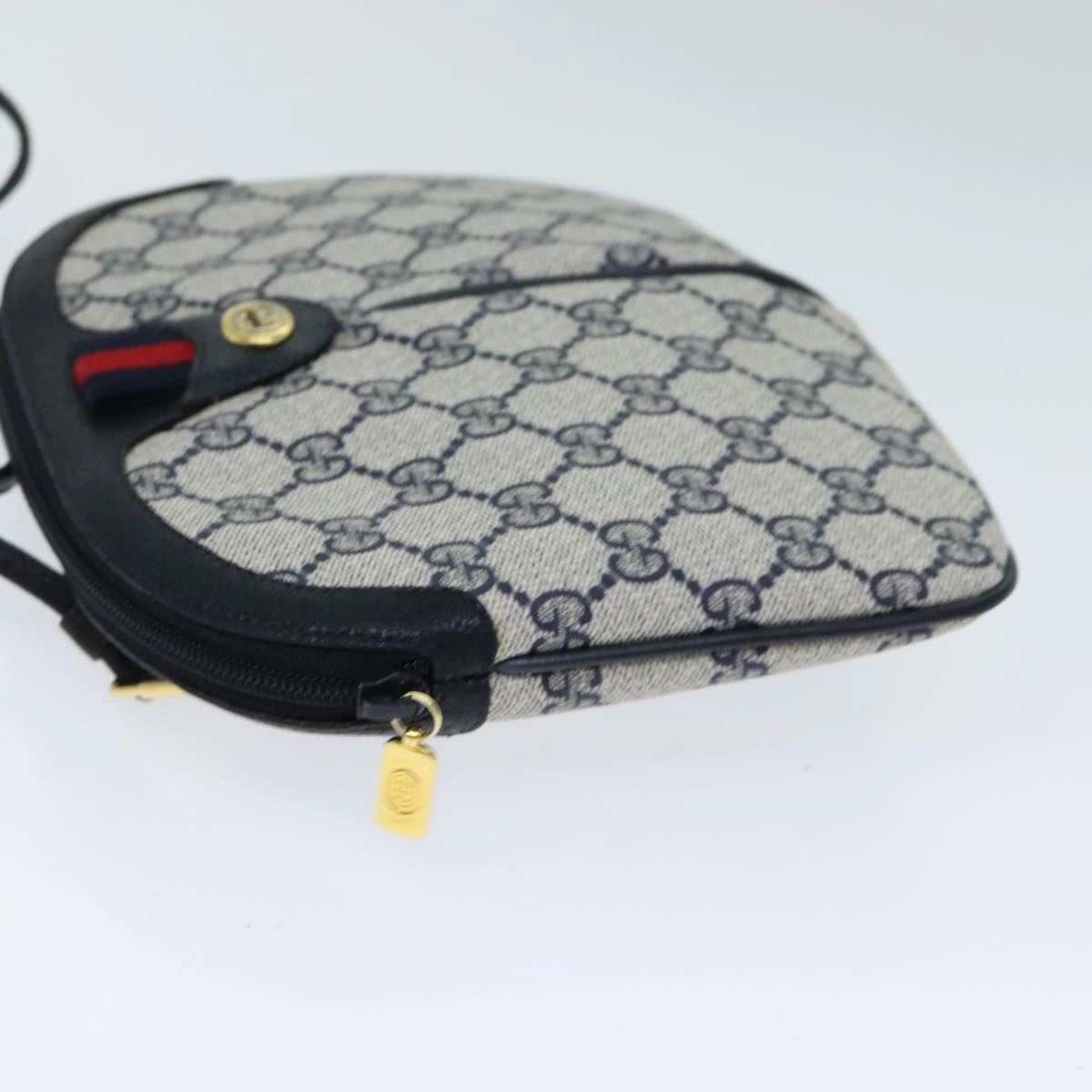 GUCCI GG Supreme Shoulder Bag PVC Leather Navy 904 02 047  80808