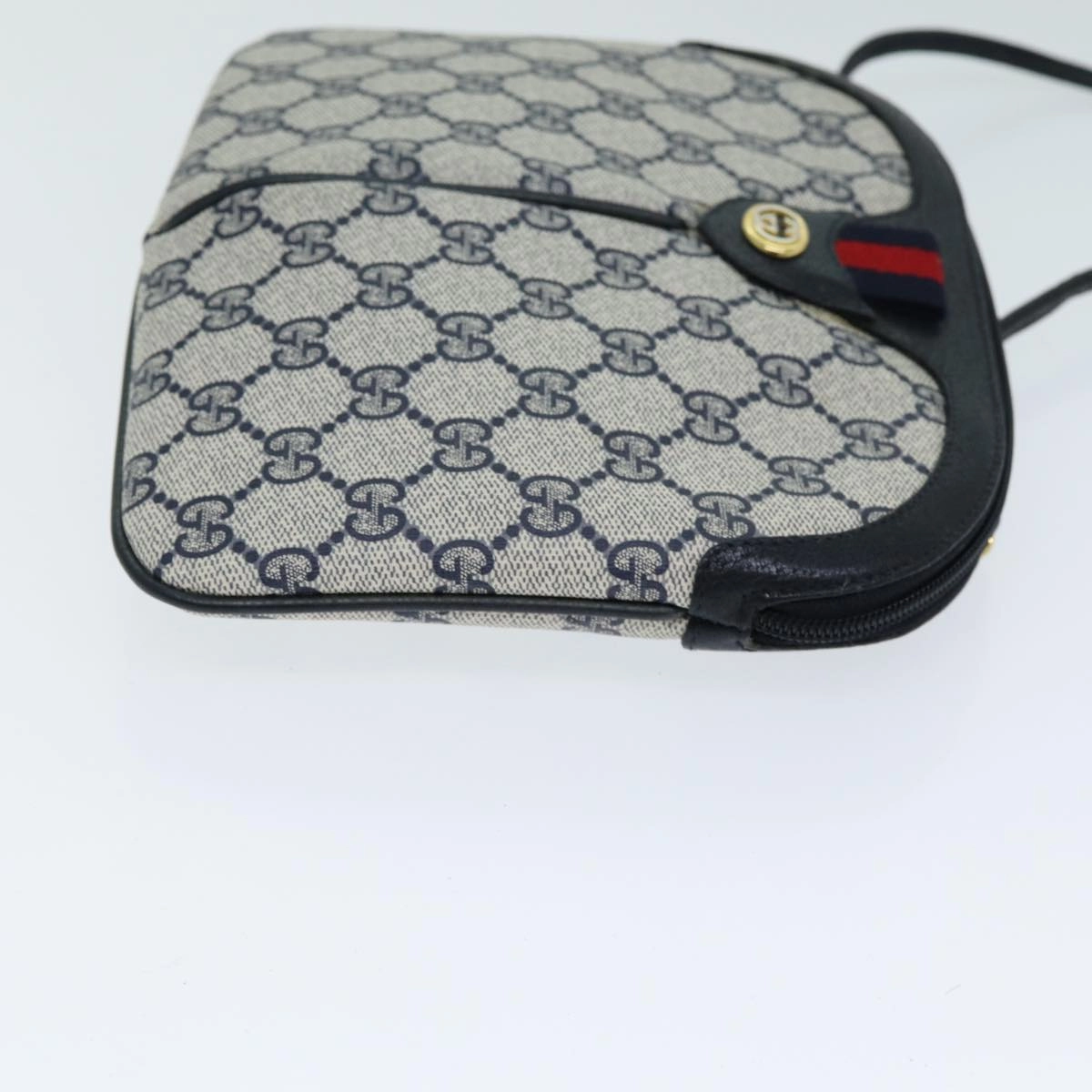 GUCCI GG Supreme Shoulder Bag PVC Leather Navy 904 02 047  80808