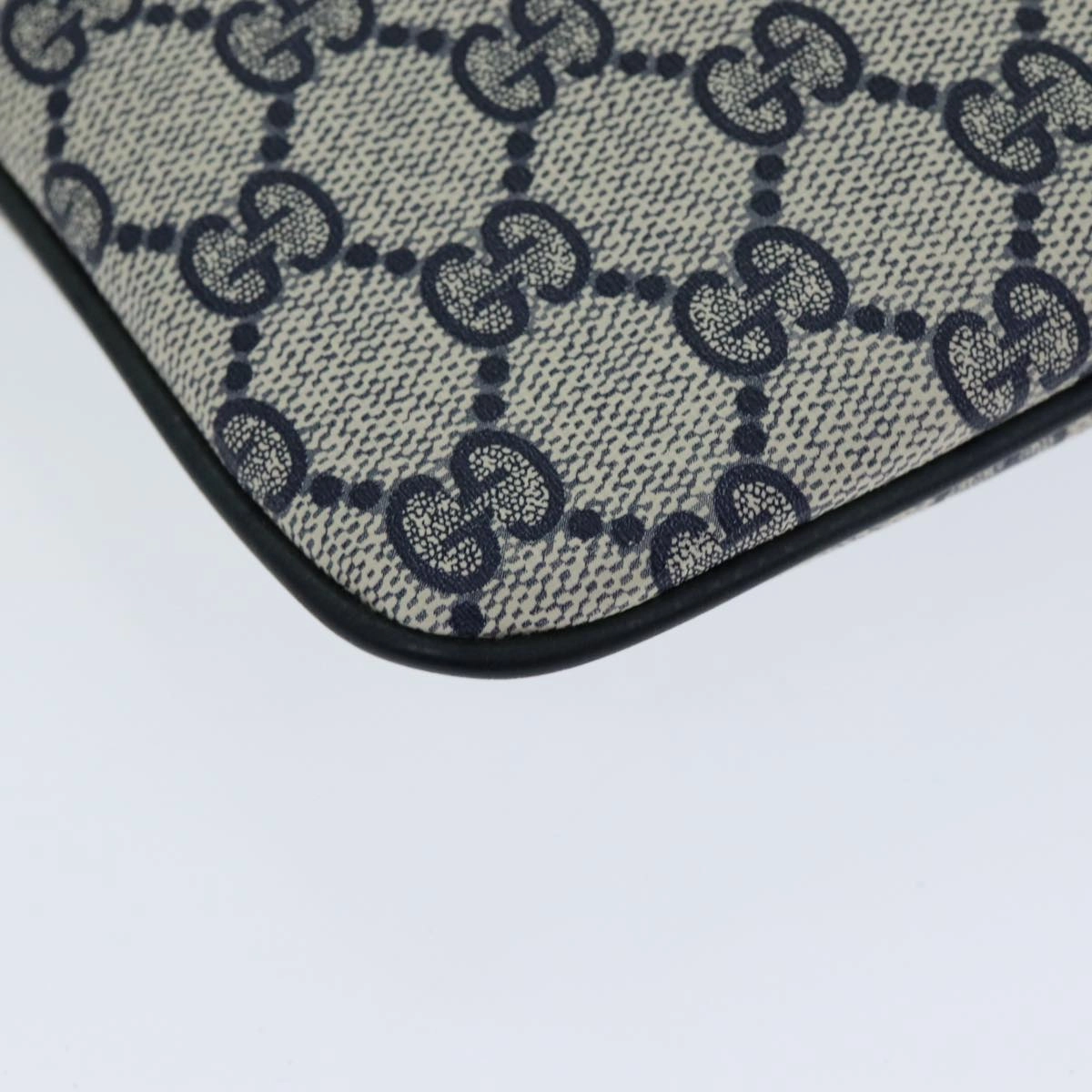 GUCCI GG Supreme Shoulder Bag PVC Leather Navy 904 02 047  80808