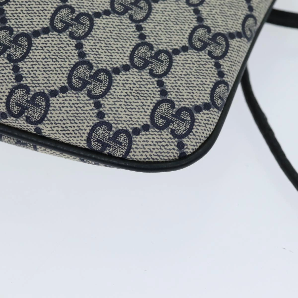 GUCCI GG Supreme Shoulder Bag PVC Leather Navy 904 02 047  80808