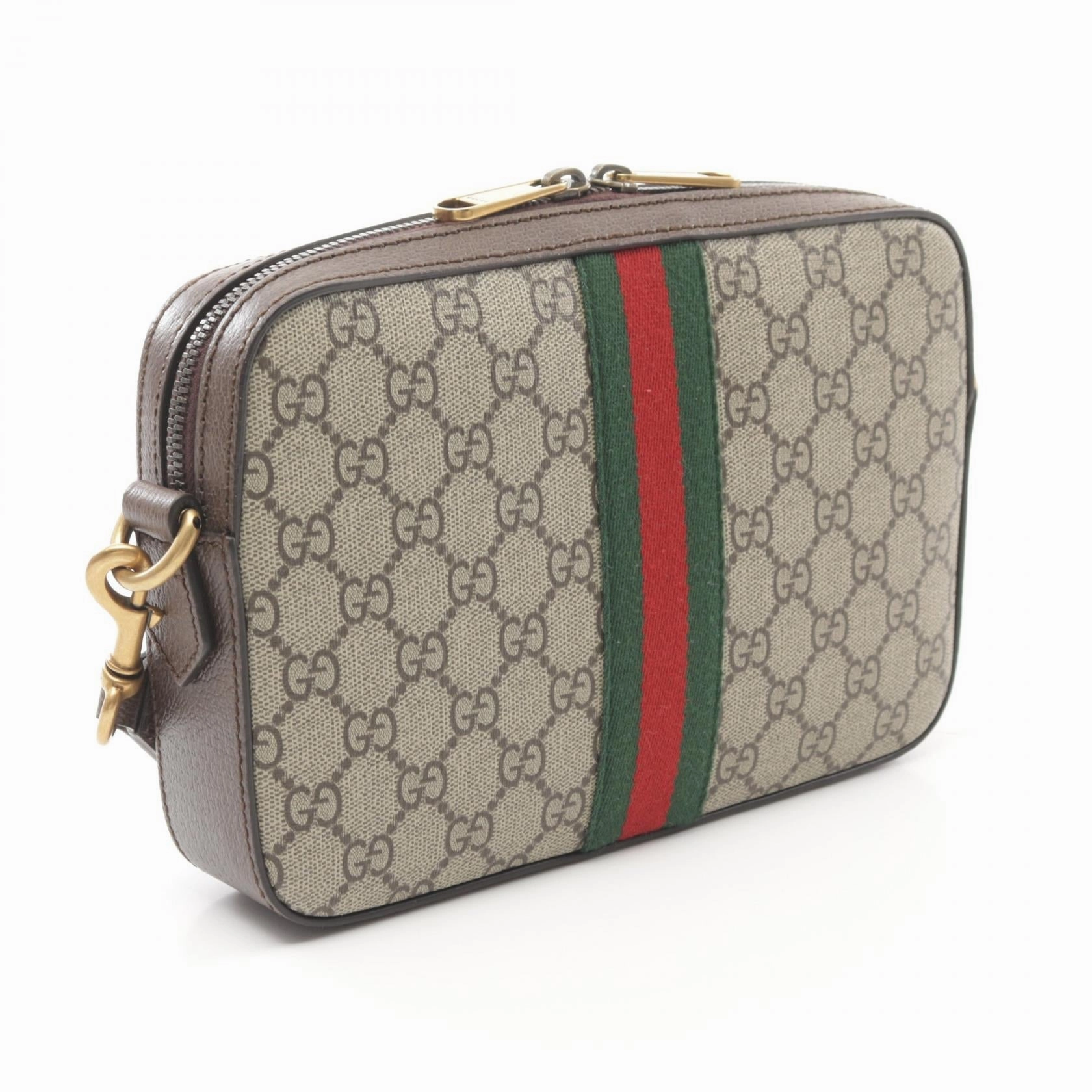 Gucci GG Supreme Shoulder Bag PVC Leather