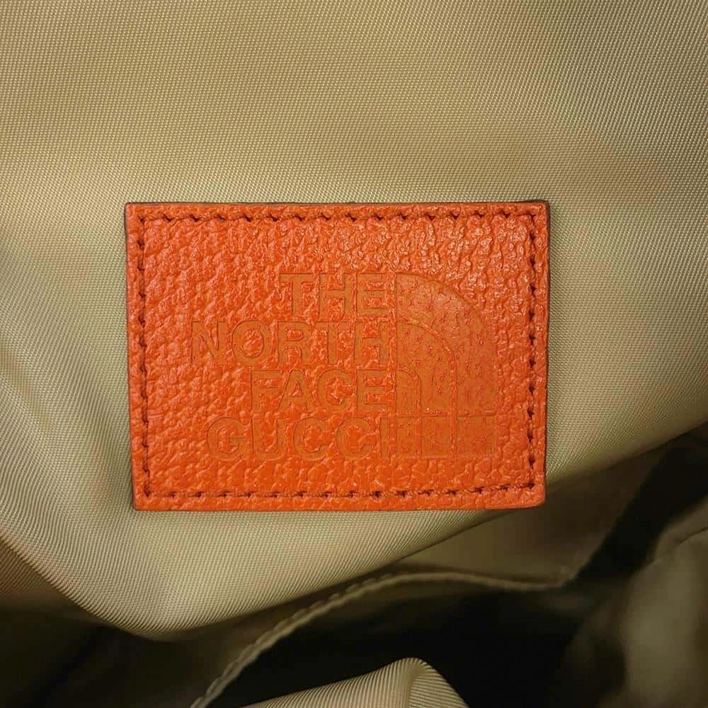 GUCCI GG Supreme The North Face Collaboration Backpack Beige/Orange650288 Canvas Leather