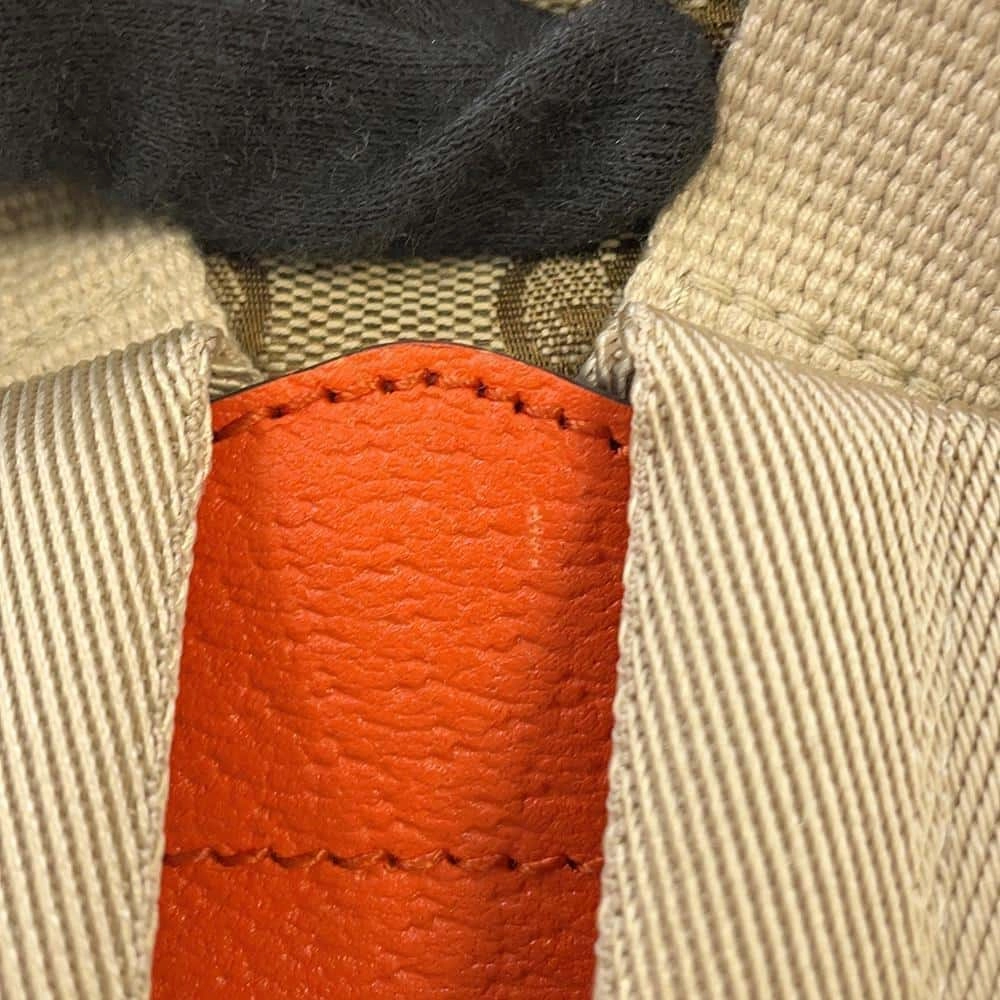GUCCI GG Supreme The North Face Collaboration Backpack Beige/Orange650288 Canvas Leather