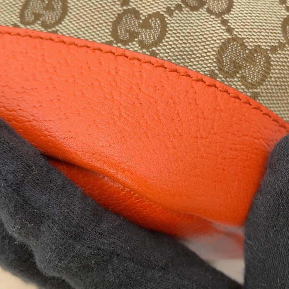 GUCCI GG Supreme The North Face Collaboration Backpack Beige/Orange650288 Canvas Leather