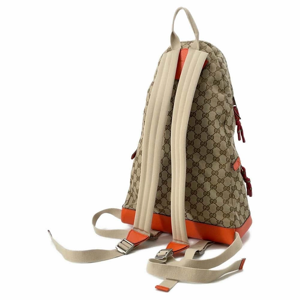 GUCCI GG Supreme The North Face Collaboration Backpack Beige/Orange650288 Canvas Leather